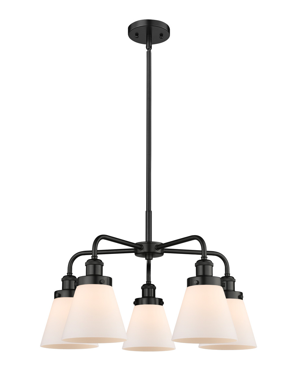 INNOVATIONS 916-5CR-BK-G61 Cone 5 24.25 inch Chandelier Matte Black