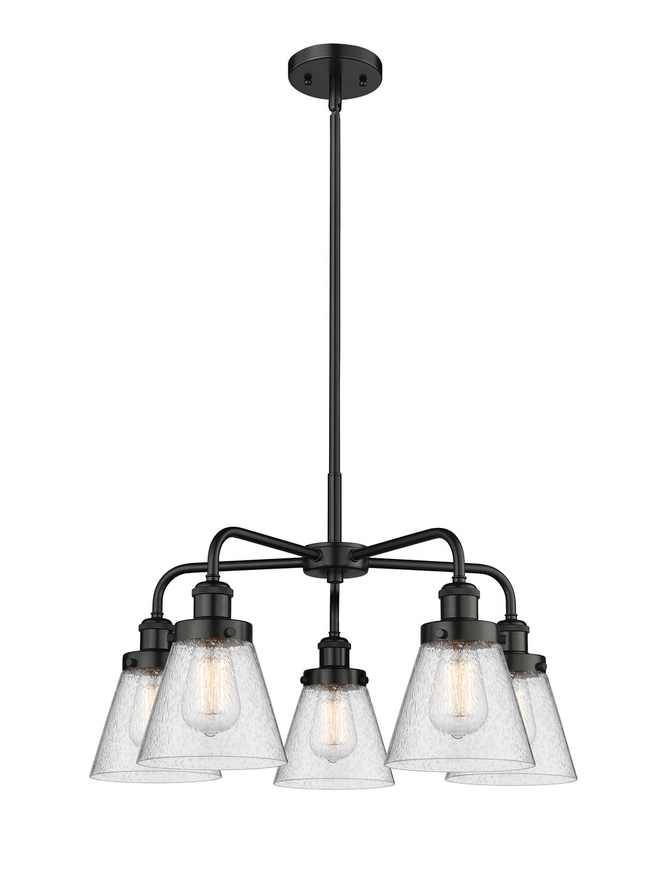 INNOVATIONS 916-5CR-BK-G64 Cone 5 24.25 inch Chandelier Matte Black