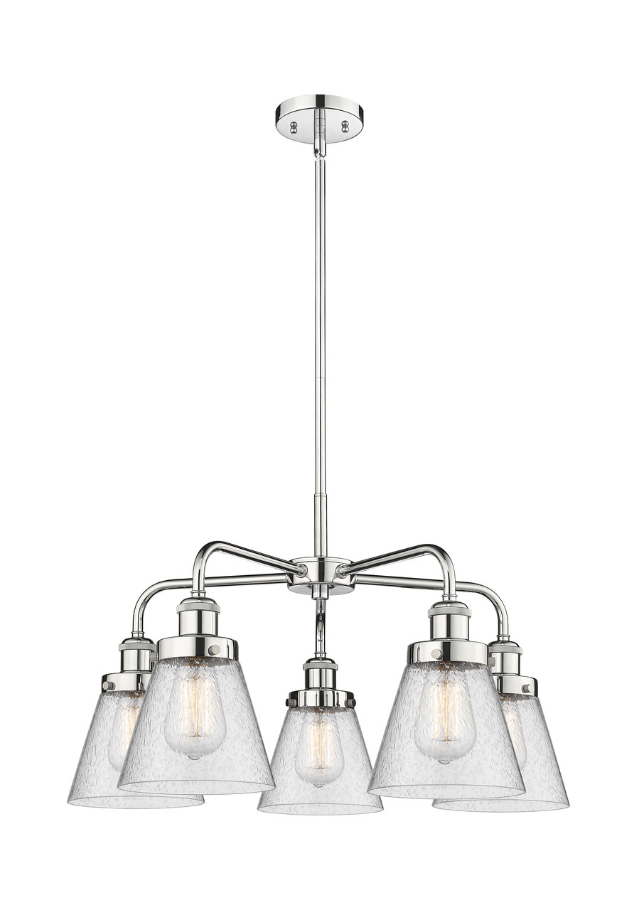 INNOVATIONS 916-5CR-PC-G64 Cone 5 24.25 inch Chandelier Polished Chrome