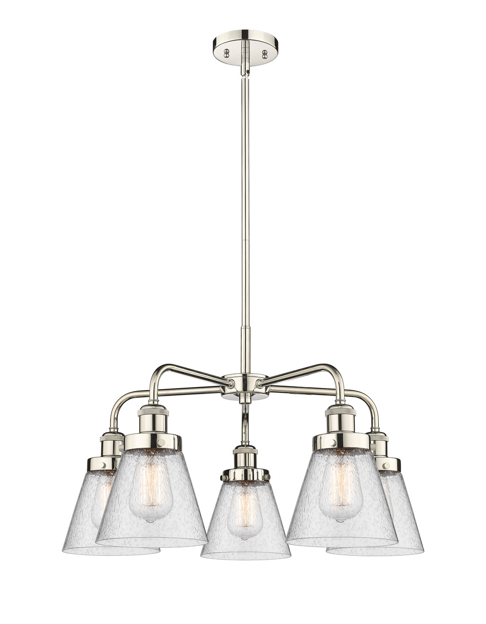 INNOVATIONS 916-5CR-PN-G64 Cone 5 24.25 inch Chandelier Polished Nickel