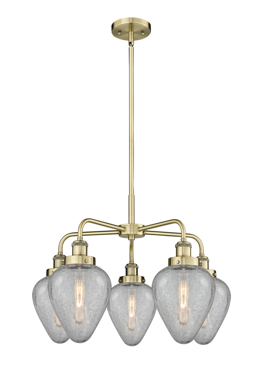 INNOVATIONS 916-5CR-AB-G165 Geneseo 5 24 inch Chandelier Antique Brass