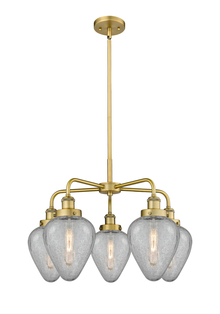 INNOVATIONS 916-5CR-BB-G165 Geneseo 5 24 inch Chandelier Brushed Brass