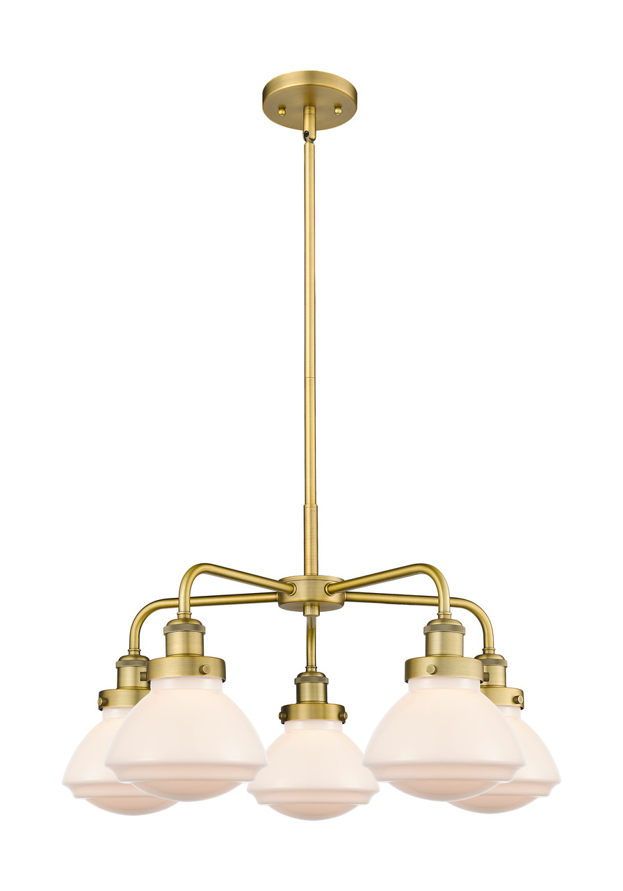 INNOVATIONS 916-5CR-BB-G321 Olean 5 24.5 inch Chandelier Brushed Brass