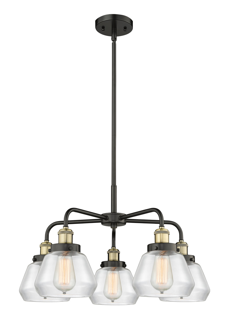 INNOVATIONS 916-5CR-BAB-G172 Fulton 5 24.5 inch Chandelier Black Antique Brass