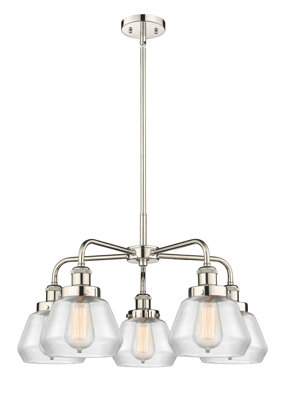 INNOVATIONS 916-5CR-PN-G172 Fulton 5 24.5 inch Chandelier Polished Nickel