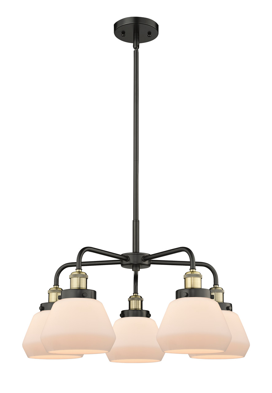 INNOVATIONS 916-5CR-BAB-G171 Fulton 5 24.5 inch Chandelier Black Antique Brass