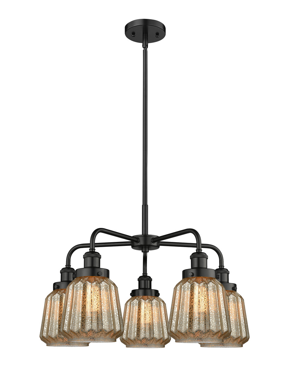 INNOVATIONS 916-5CR-BK-G146 Chatham 5 24.5 inch Chandelier Matte Black