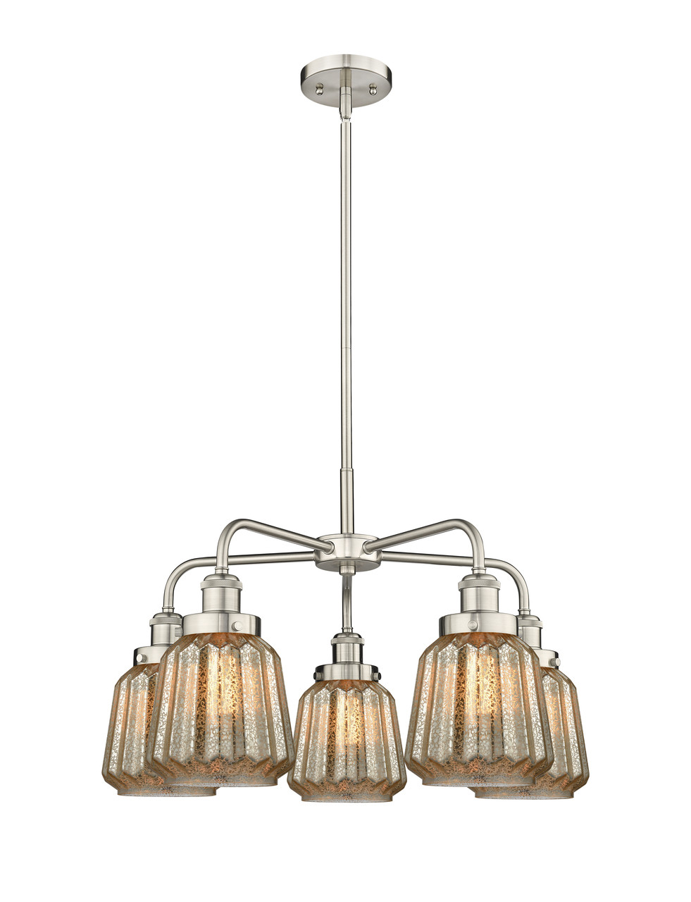 INNOVATIONS 916-5CR-SN-G146 Chatham 5 24.5 inch Chandelier Satin Nickel