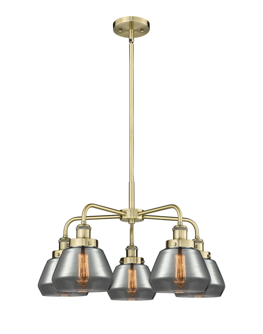 INNOVATIONS 916-5CR-AB-G173 Fulton 5 24.5 inch Chandelier Antique Brass