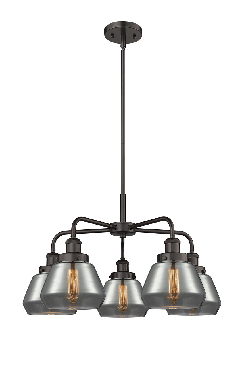 INNOVATIONS 916-5CR-OB-G173 Fulton 5 24.5 inch Chandelier Oil Rubbed Bronze
