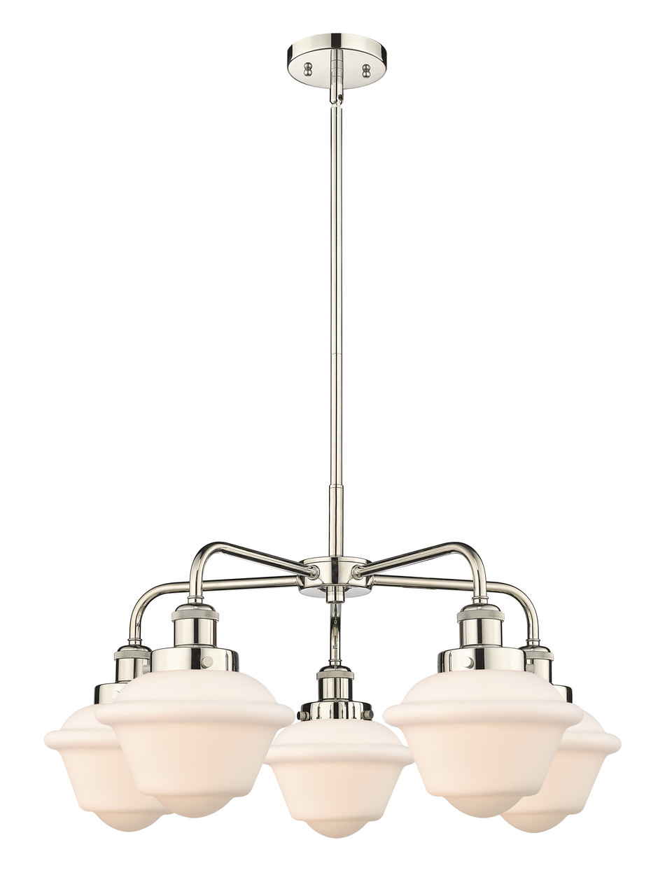 INNOVATIONS 916-5CR-PN-G531 Oxford 5 24.5 inch Chandelier Polished Nickel