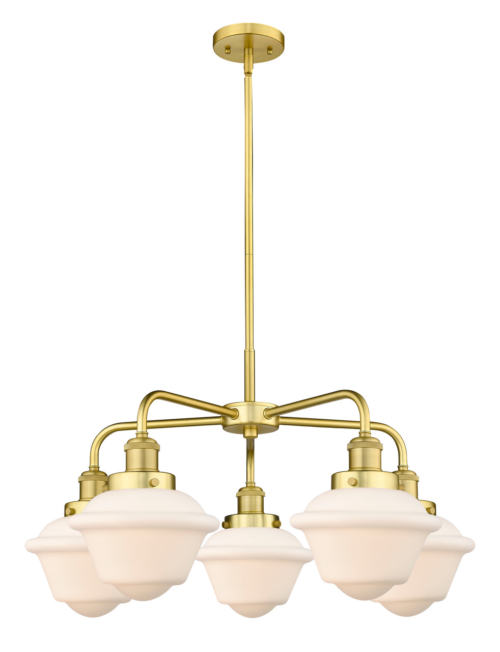 INNOVATIONS 916-5CR-SG-G531 Oxford 5 24.5 inch Chandelier Satin Gold