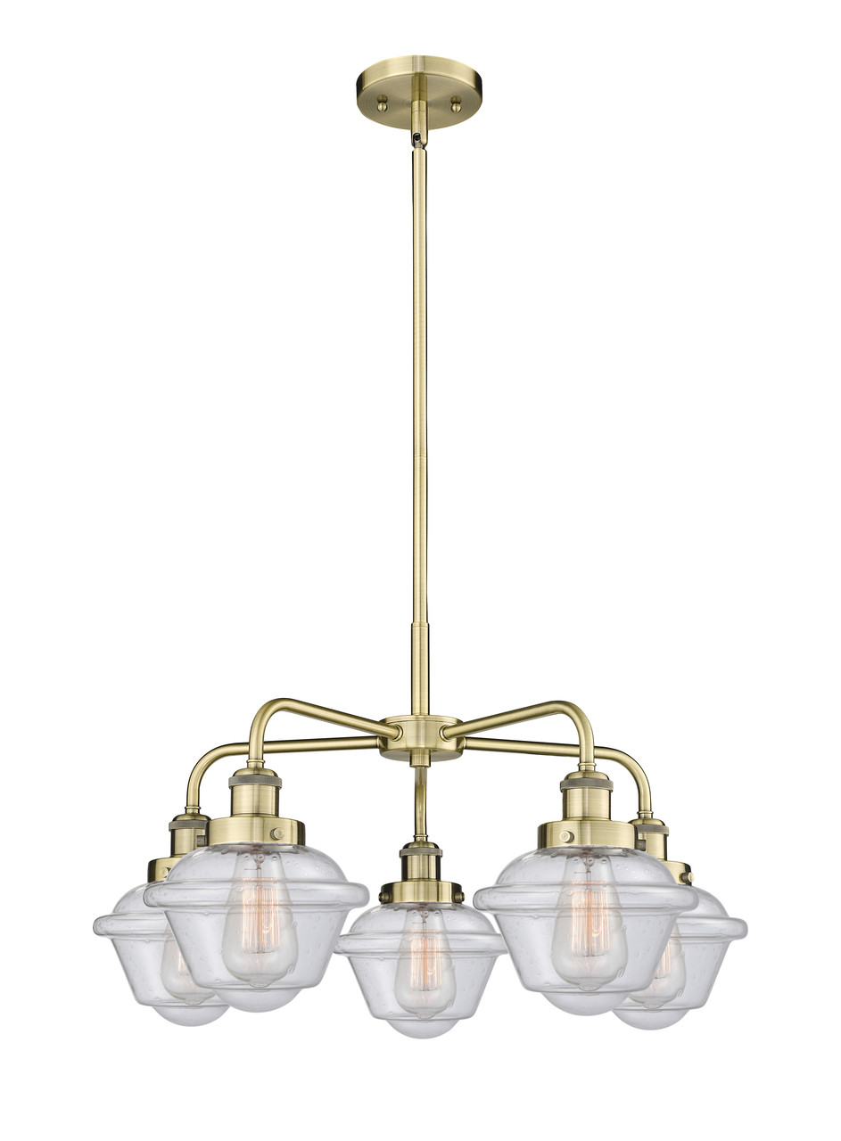 INNOVATIONS 916-5CR-AB-G534 Oxford 5 24.5 inch Chandelier Antique Brass