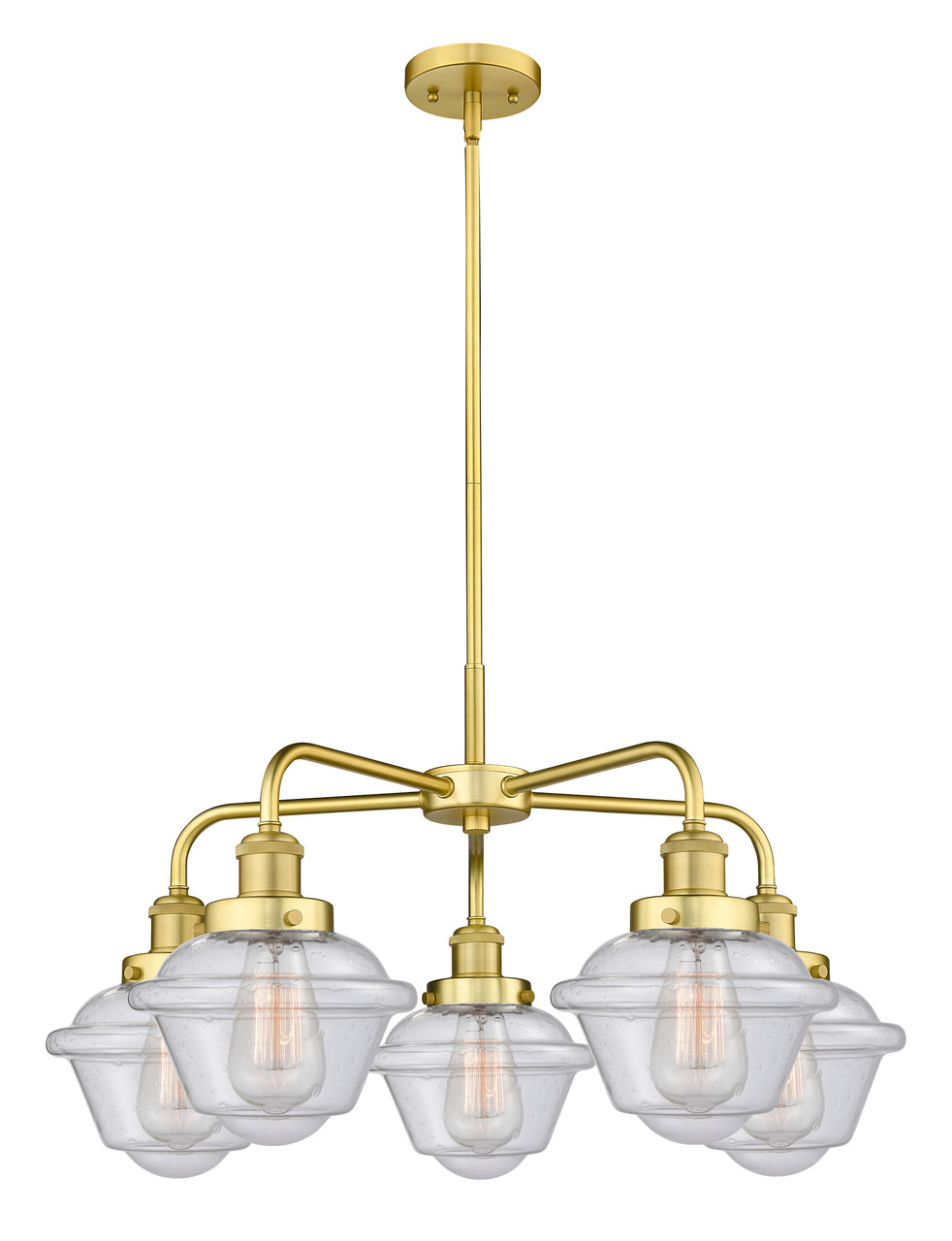 INNOVATIONS 916-5CR-SG-G534 Oxford 5 24.5 inch Chandelier Satin Gold