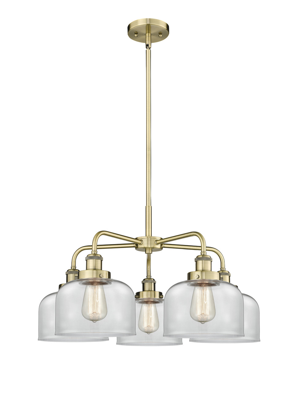 INNOVATIONS 916-5CR-AB-G72 Cone 5 26 inch Chandelier Antique Brass