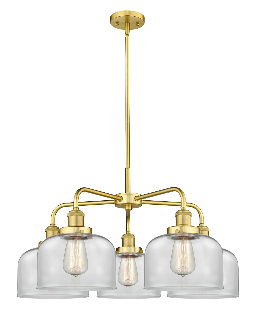 INNOVATIONS 916-5CR-SG-G72 Cone 5 26 inch Chandelier Satin Gold