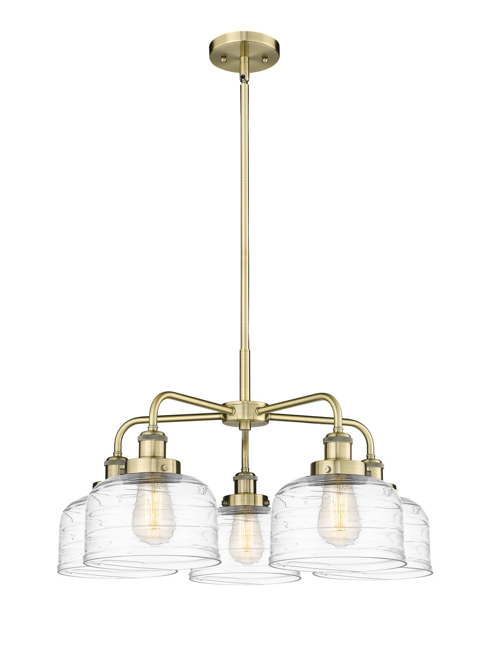 INNOVATIONS 916-5CR-AB-G713 Bell 5 26 inch Chandelier Antique Brass