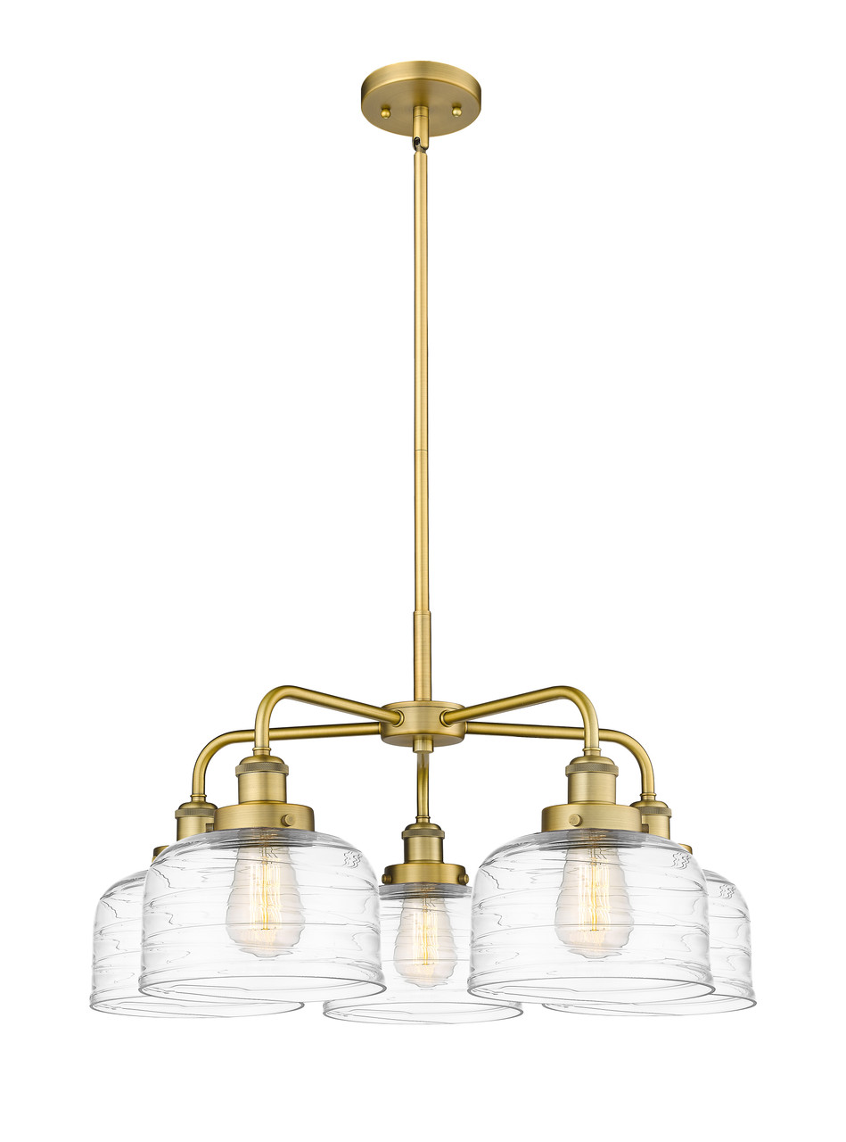 INNOVATIONS 916-5CR-BB-G713 Bell 5 26 inch Chandelier Brushed Brass