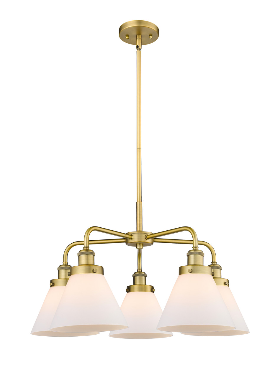 INNOVATIONS 916-5CR-BB-G41 Cone 5 25.75 inch Chandelier Brushed Brass