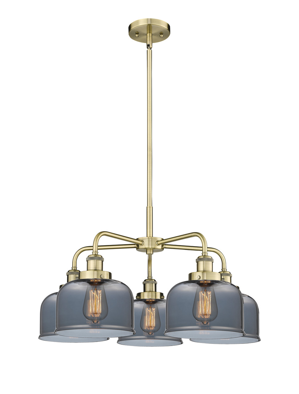 INNOVATIONS 916-5CR-AB-G73 Cone 5 26 inch Chandelier Antique Brass