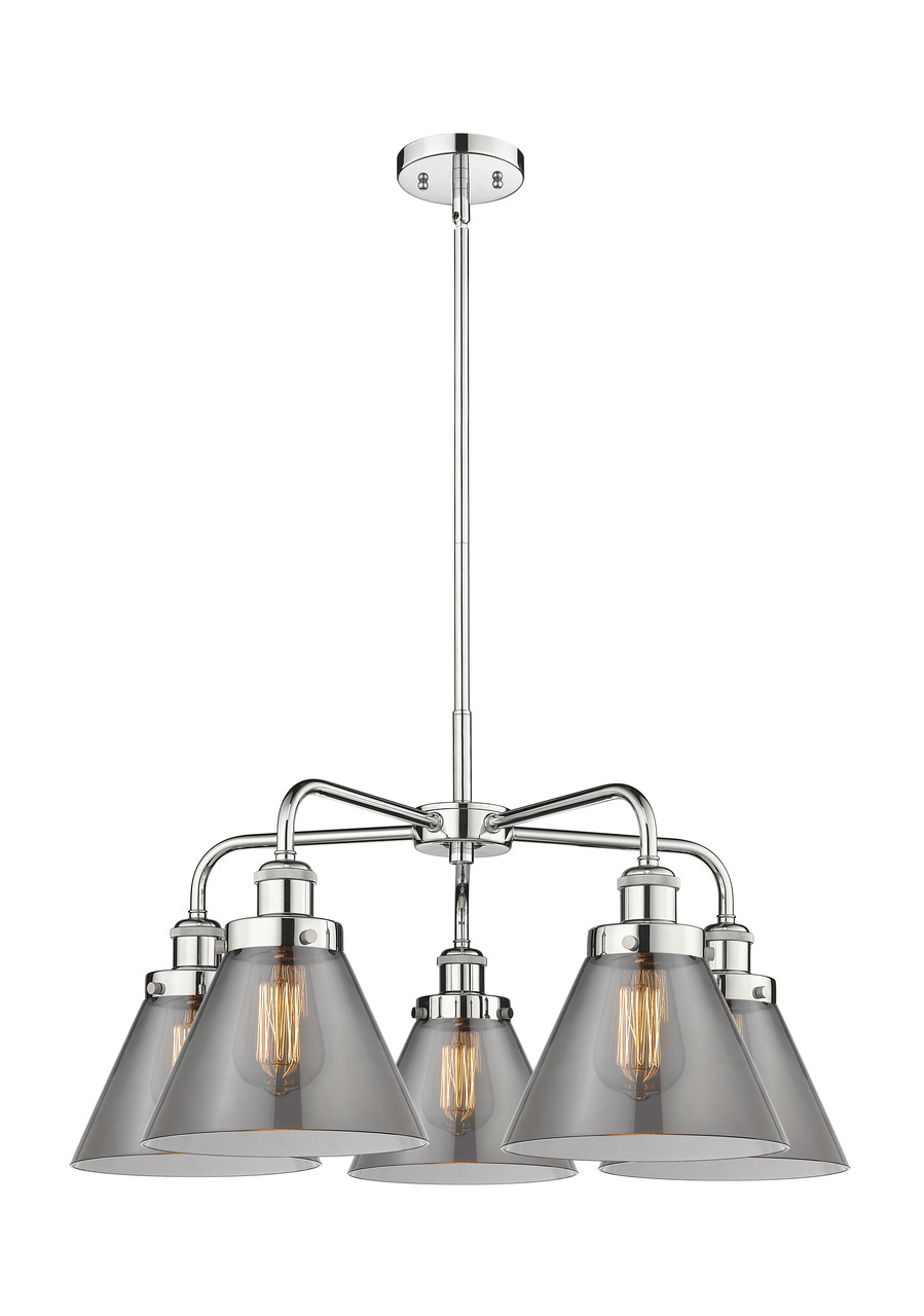 INNOVATIONS 916-5CR-PC-G43 Cone 5 25.75 inch Chandelier Polished Chrome
