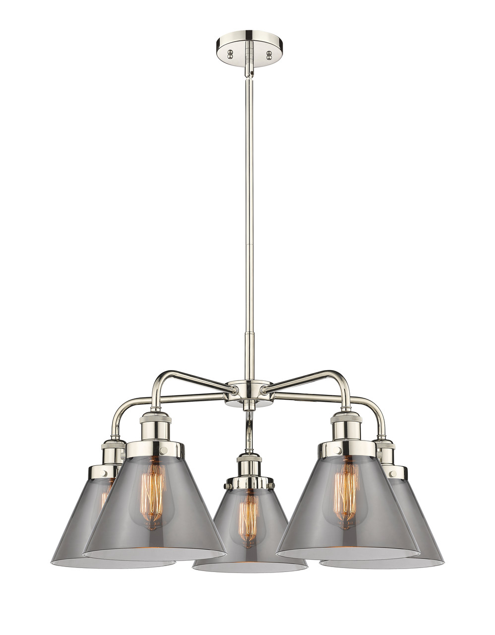 INNOVATIONS 916-5CR-PN-G43 Cone 5 25.75 inch Chandelier Polished Nickel