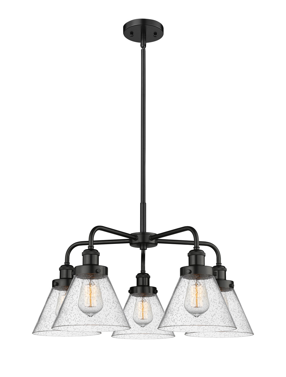 INNOVATIONS 916-5CR-BK-G44 Cone 5 25.75 inch Chandelier Matte Black