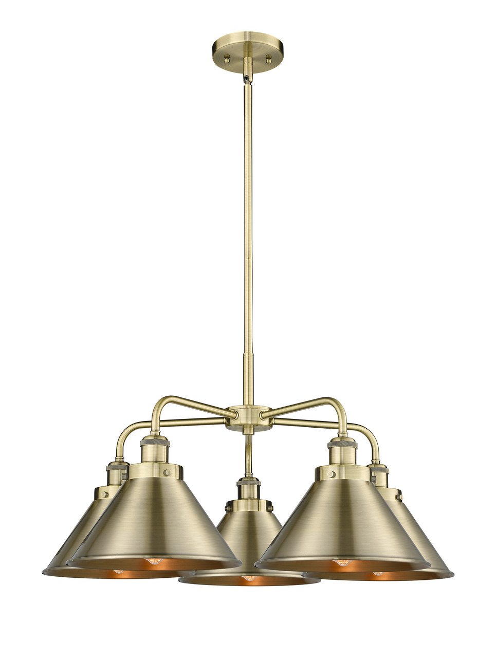 INNOVATIONS 916-5CR-AB-M10-AB Ballston Urban 5 Light 28 inch Chandelier Antique Brass