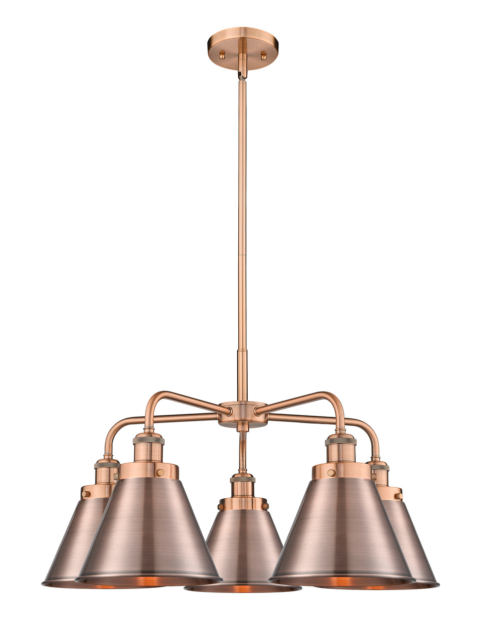 INNOVATIONS 916-5CR-AC-M13-AC Ballston Urban 5 26 inch Chandelier Antique Copper