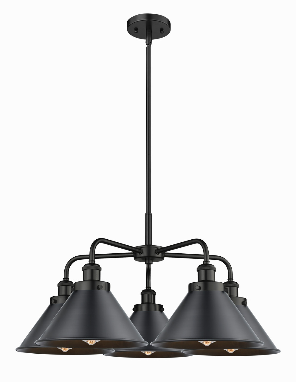 INNOVATIONS 916-5CR-BK-M10-BK Ballston Urban 5 Light 28 inch Chandelier Matte Black