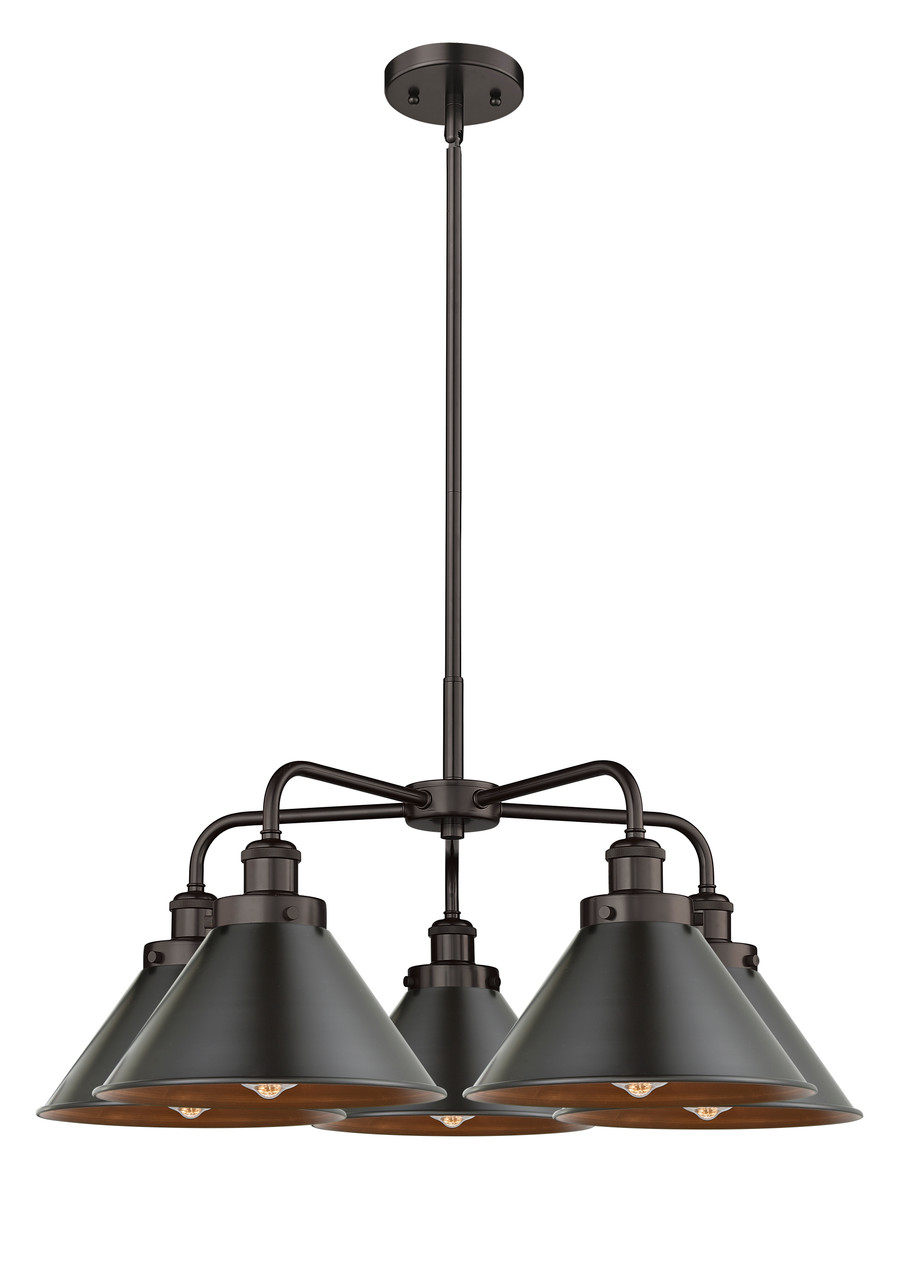 INNOVATIONS 916-5CR-OB-M10-OB Ballston Urban 5 Light 28 inch Chandelier Oil Rubbed Bronze