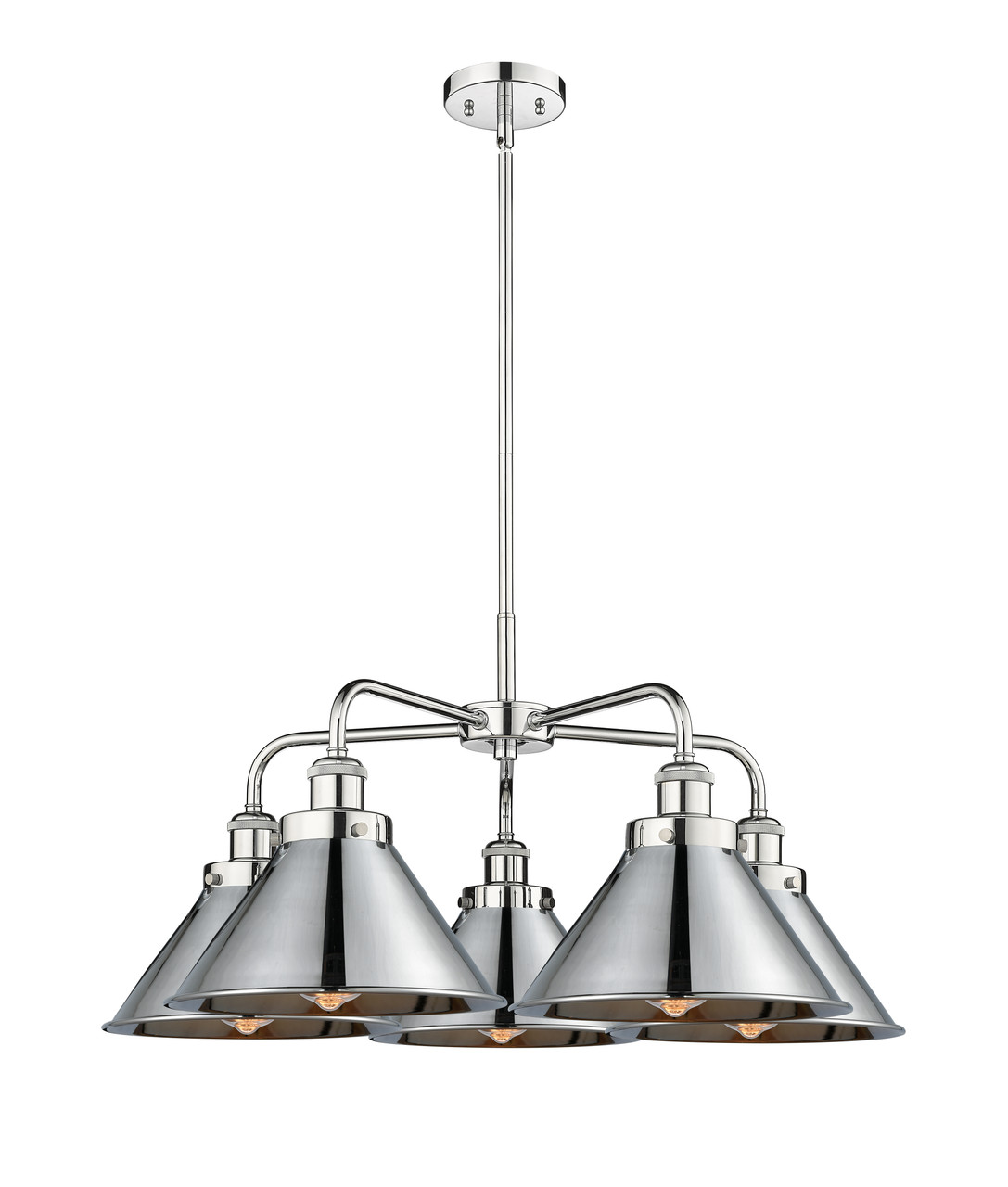 INNOVATIONS 916-5CR-PC-M10-PC Ballston Urban 5 Light 28 inch Chandelier Polished Chrome