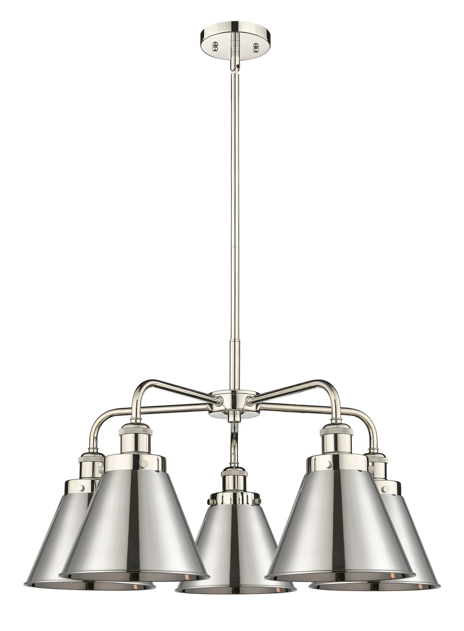 INNOVATIONS 916-5CR-PN-M13-PN Ballston Urban 5 26 inch Chandelier Polished Nickel