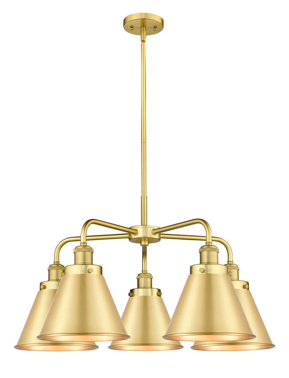 INNOVATIONS 916-5CR-SG-M13-SG Ballston Urban 5 26 inch Chandelier Satin Gold