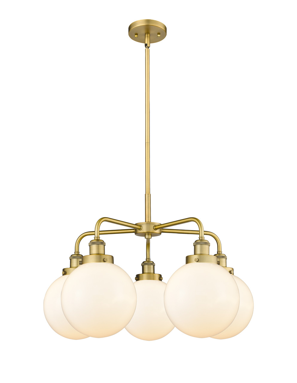 INNOVATIONS 916-5CR-BB-G201-8 Beacon 5 26 inch Chandelier Brushed Brass