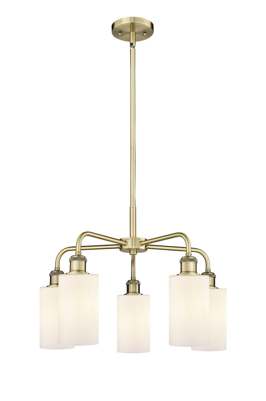 INNOVATIONS 516-5CR-AB-G801 Clymer 5 21.875 inch Chandelier Antique Brass