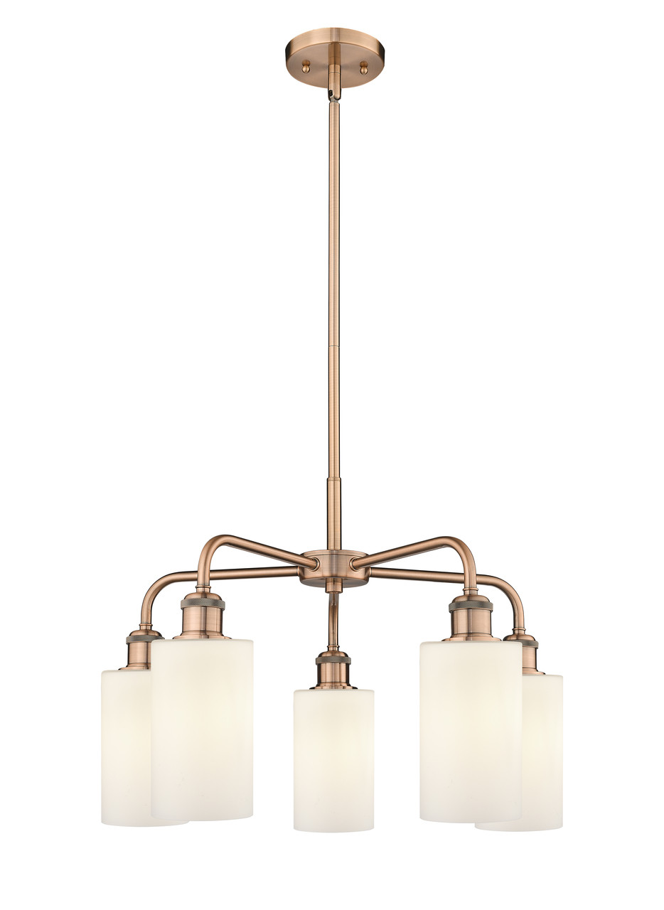 INNOVATIONS 516-5CR-AC-G801 Clymer 5 21.875 inch Chandelier Antique Copper