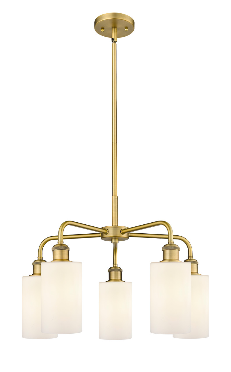 INNOVATIONS 516-5CR-BB-G801 Clymer 5 21.875 inch Chandelier Brushed Brass