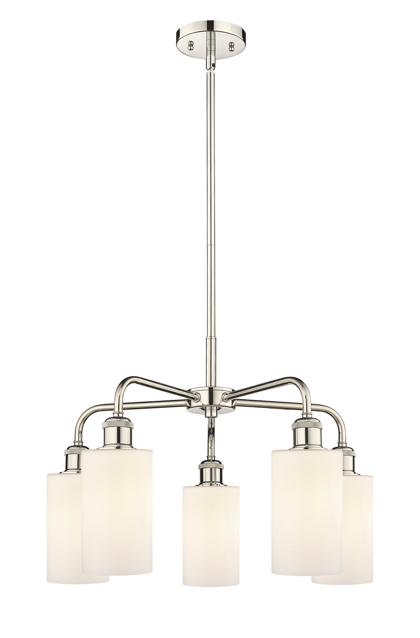 INNOVATIONS 516-5CR-PN-G801 Clymer 5 21.875 inch Chandelier Polished Nickel