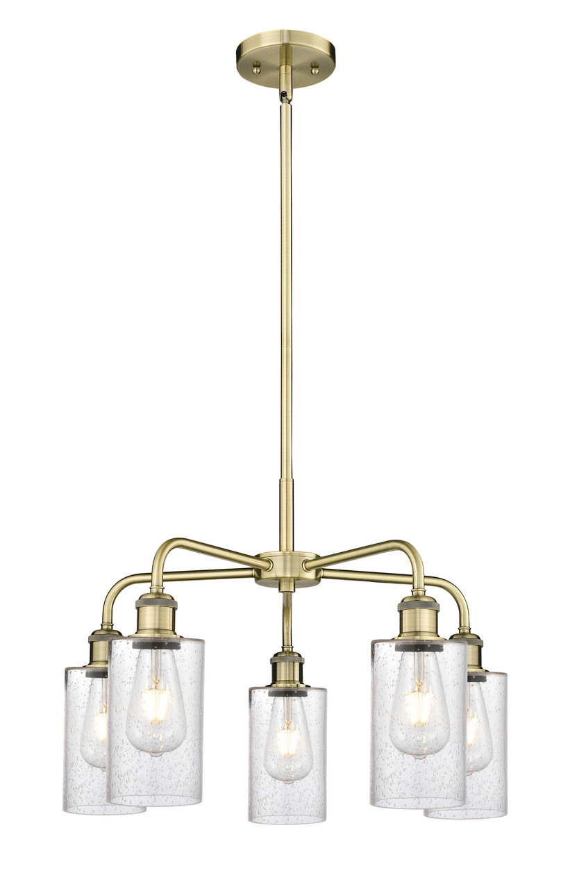 INNOVATIONS 516-5CR-AB-G804 Ballston 5 21.875 inch Chandelier Antique Brass