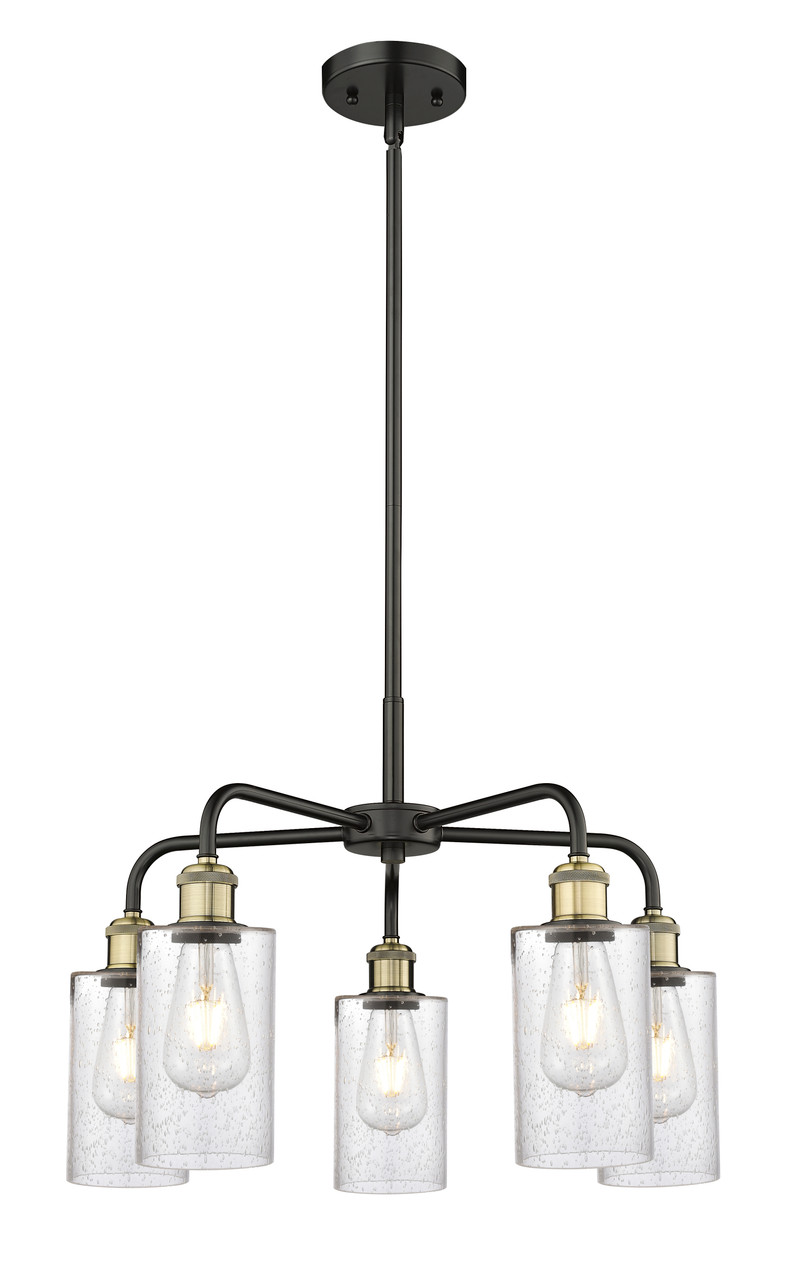 INNOVATIONS 516-5CR-BAB-G804 Ballston 5 21.875 inch Chandelier Black Antique Brass