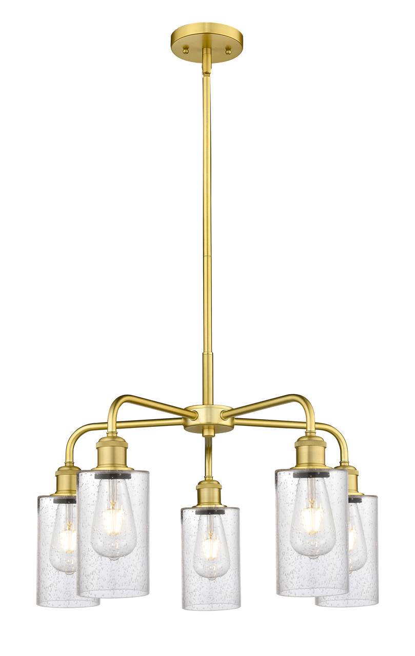 INNOVATIONS 516-5CR-SG-G804 Ballston 5 21.875 inch Chandelier Satin Gold
