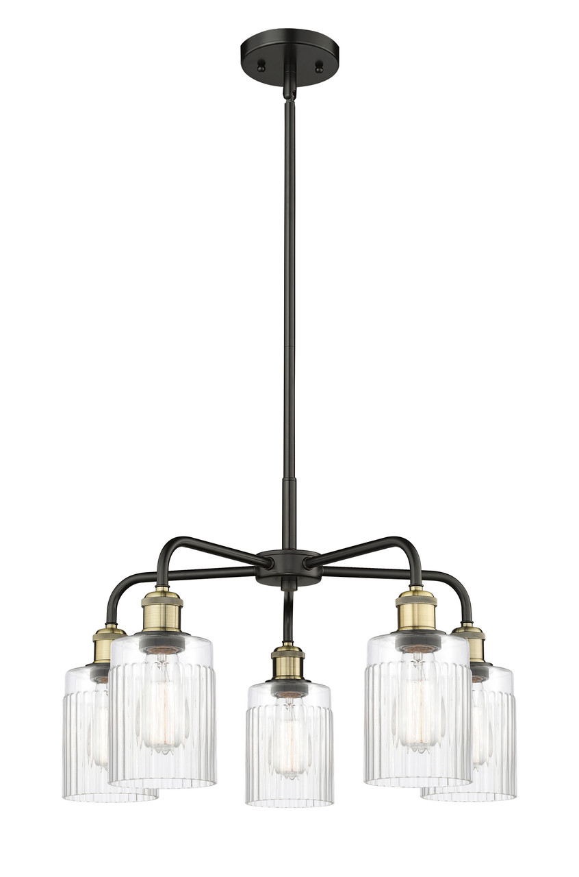 INNOVATIONS 516-5CR-BAB-G342 Hadley 5 22.5 inch Chandelier Black Antique Brass
