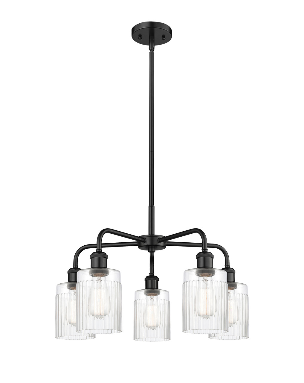 INNOVATIONS 516-5CR-BK-G342 Hadley 5 22.5 inch Chandelier Matte Black