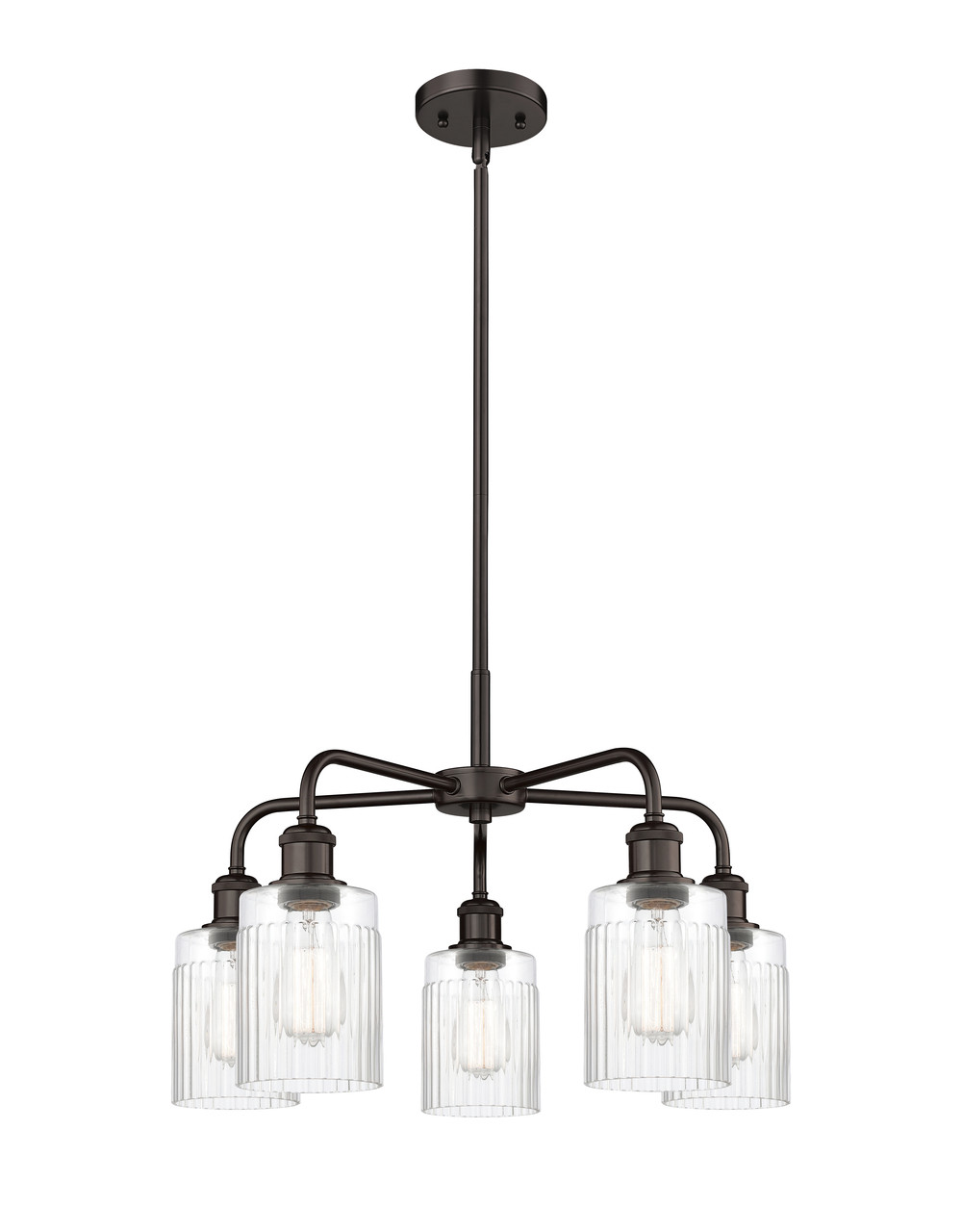 INNOVATIONS 516-5CR-OB-G342 Hadley 5 22.5 inch Chandelier Oil Rubbed Bronze
