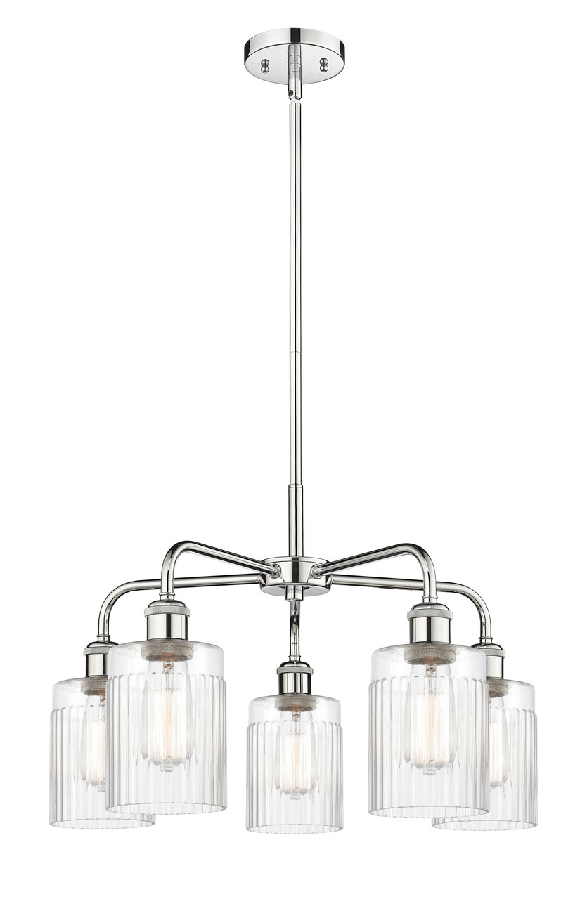 INNOVATIONS 516-5CR-PC-G342 Hadley 5 22.5 inch Chandelier Polished Chrome