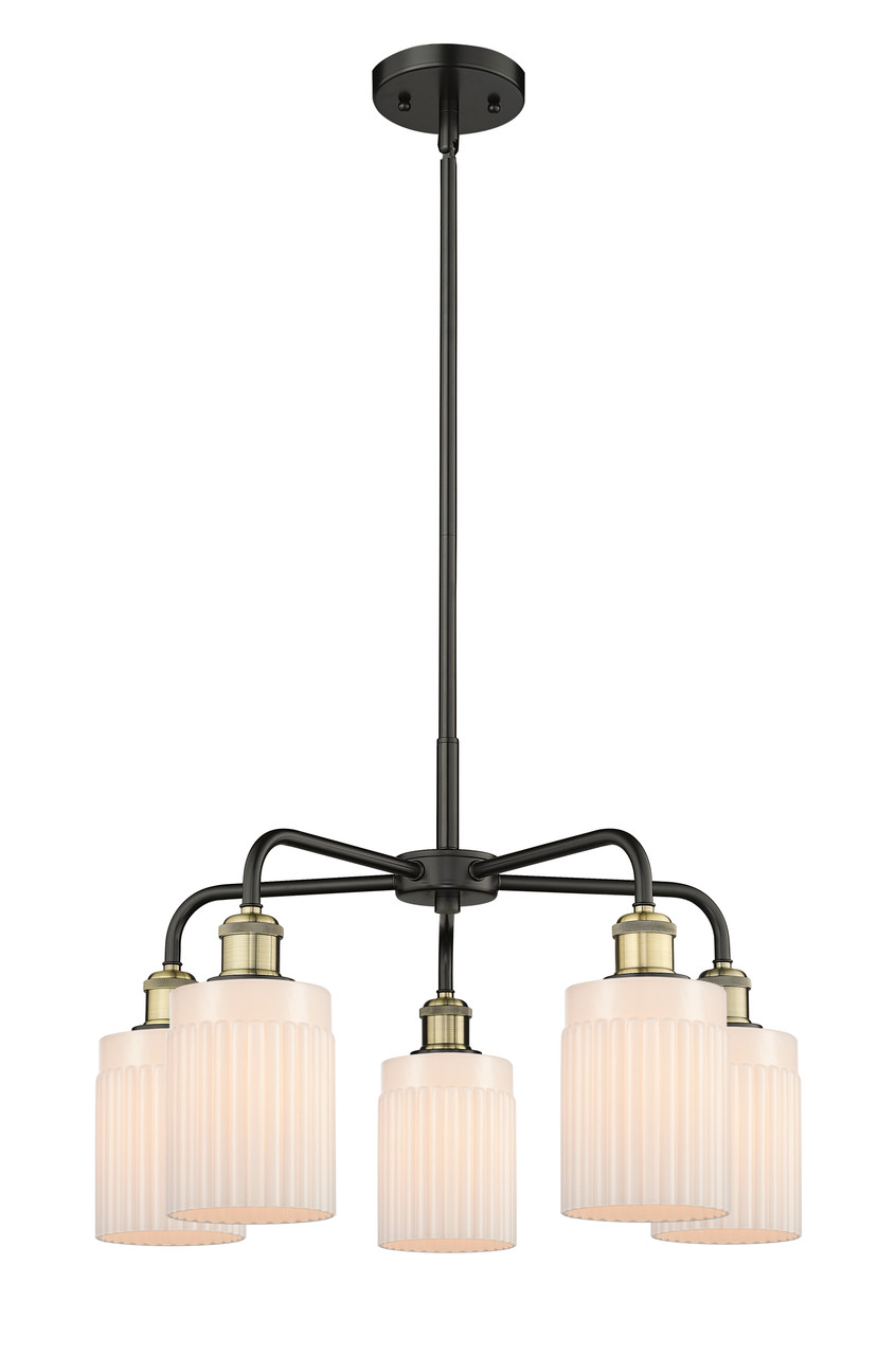 INNOVATIONS 516-5CR-BAB-G341 Hadley 5 22.5 inch Chandelier Black Antique Brass