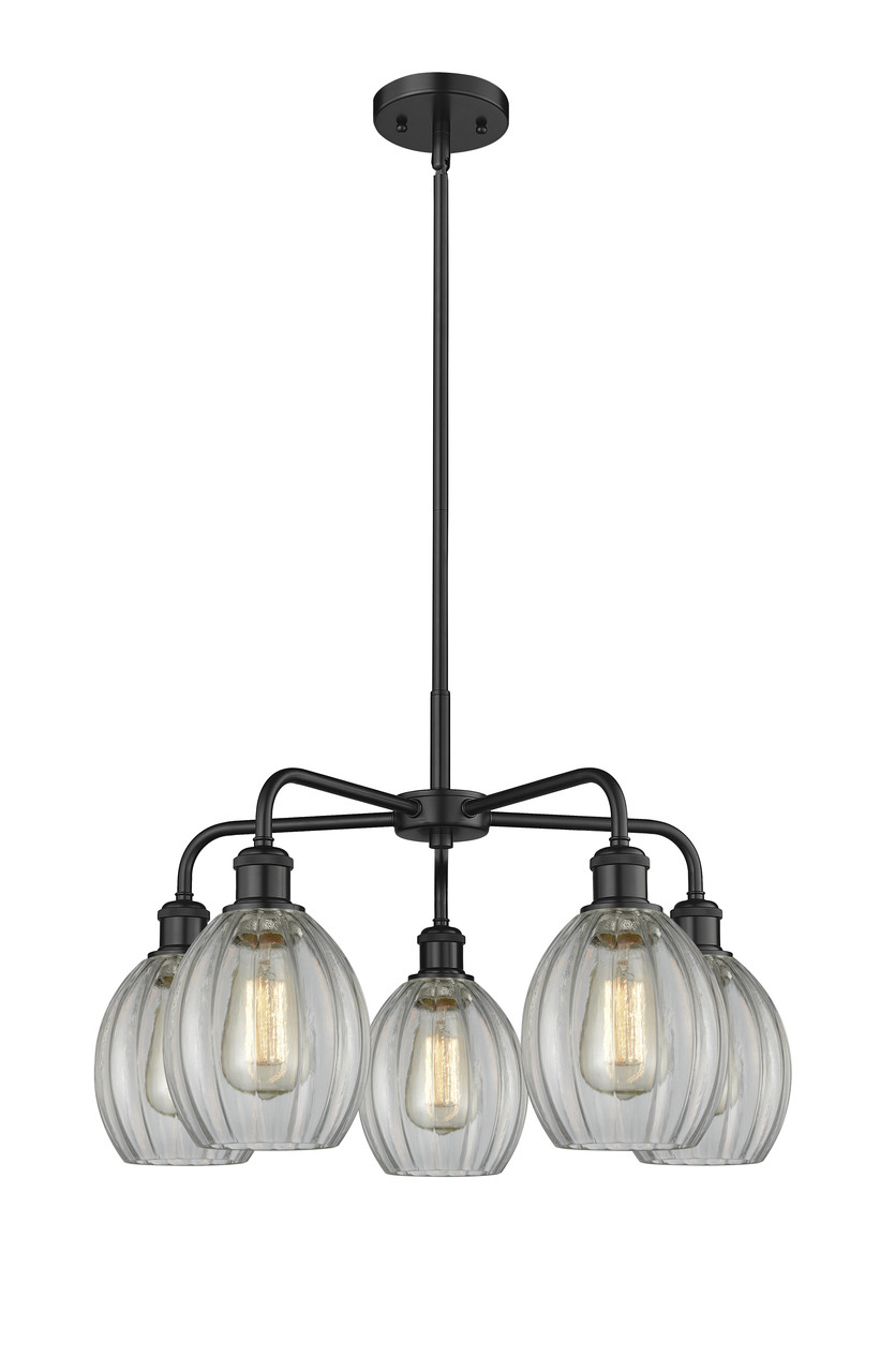 INNOVATIONS 516-5CR-BK-G82 Eaton 5 23.5 inch Chandelier Matte Black