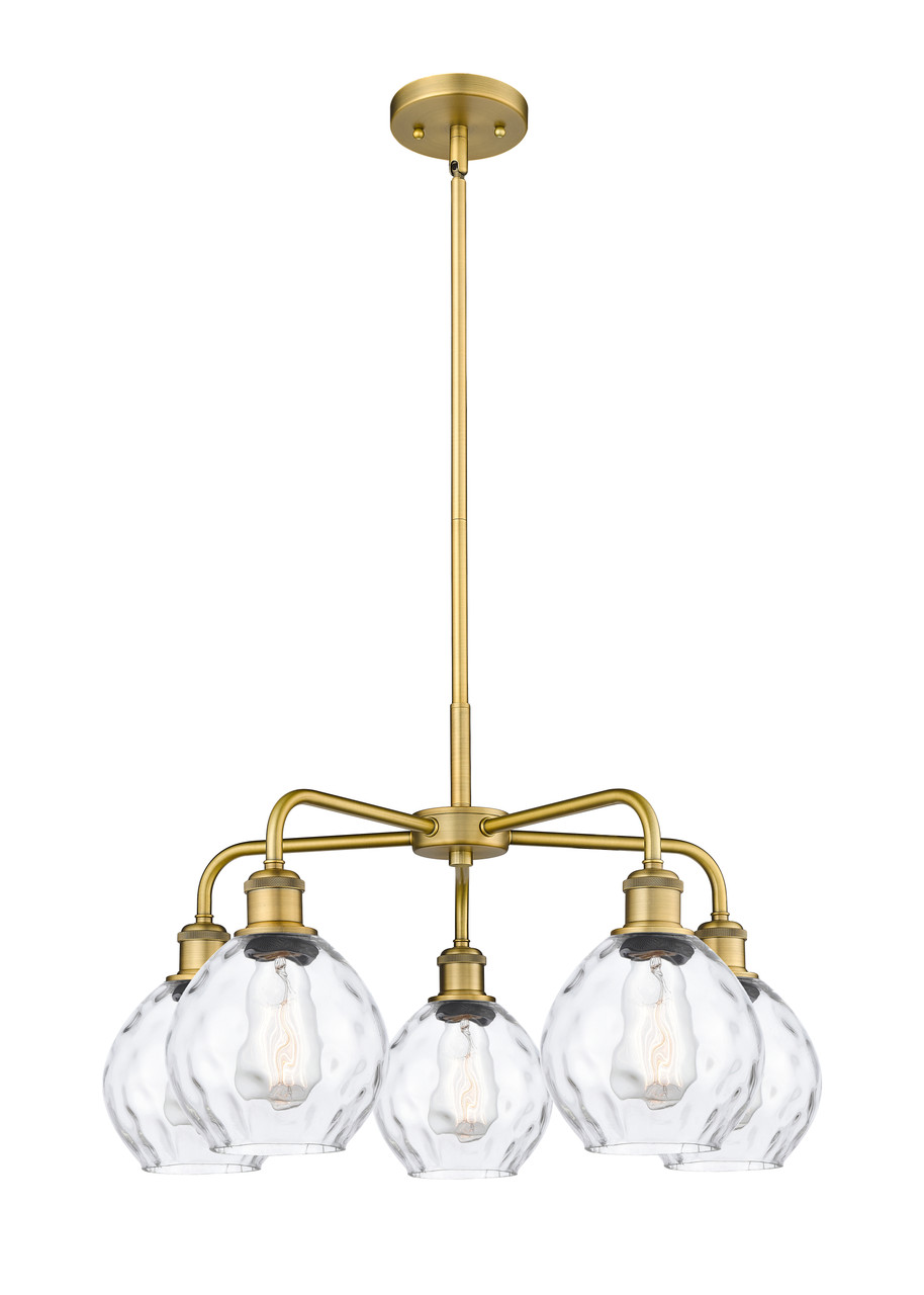 INNOVATIONS 516-5CR-BB-G362 Waverly 5 24 inch Chandelier Brushed Brass