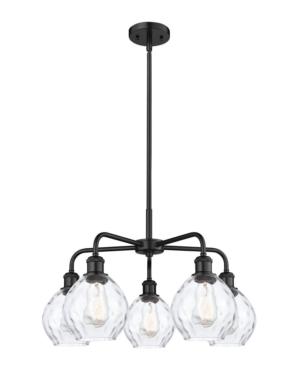 INNOVATIONS 516-5CR-BK-G362 Waverly 5 24 inch Chandelier Matte Black